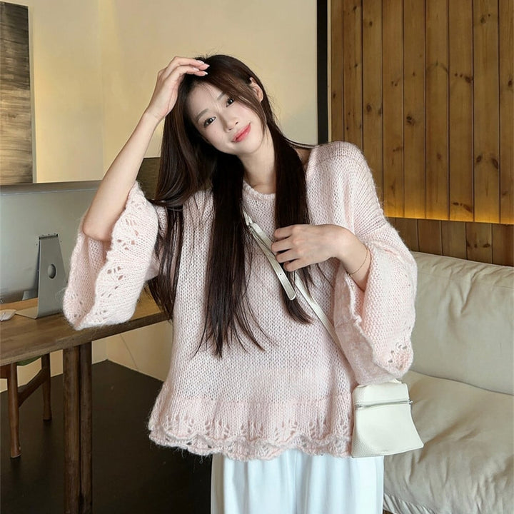 【tops】クルーネックニットセーター　M27157