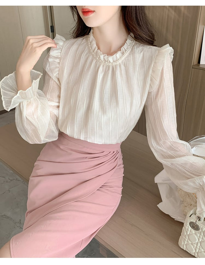 【tops】レースシャツトップス　M28878