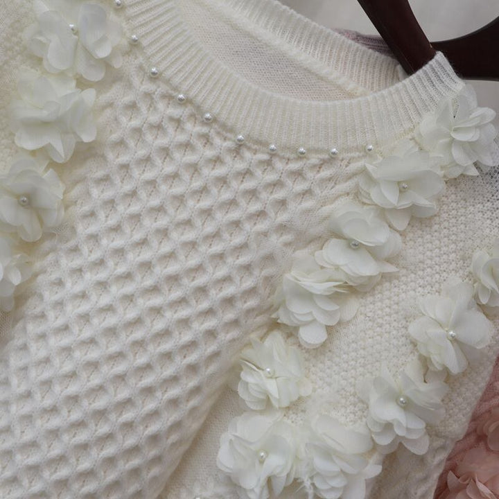【tops】立体フラワーニットセーター　M28595