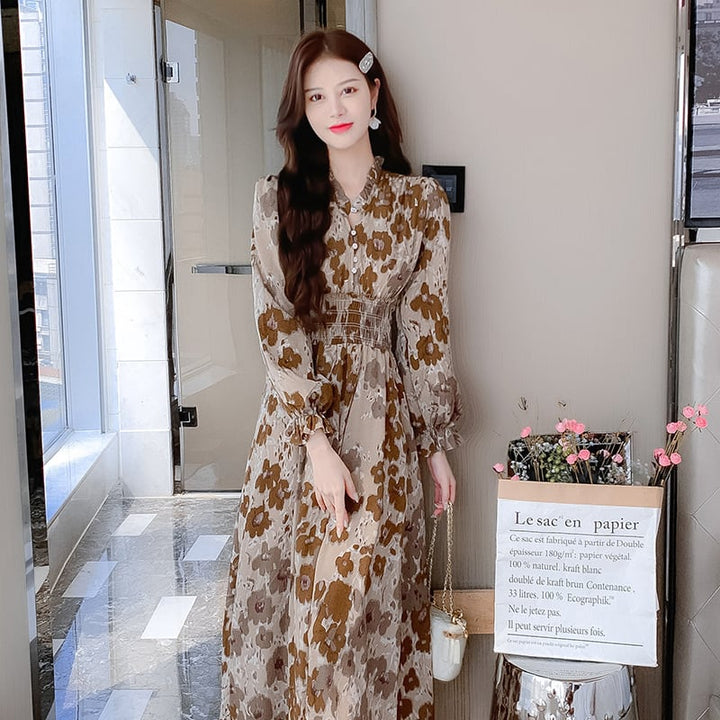 【dress】大人らしい エレガントプリントワンピース　M17440