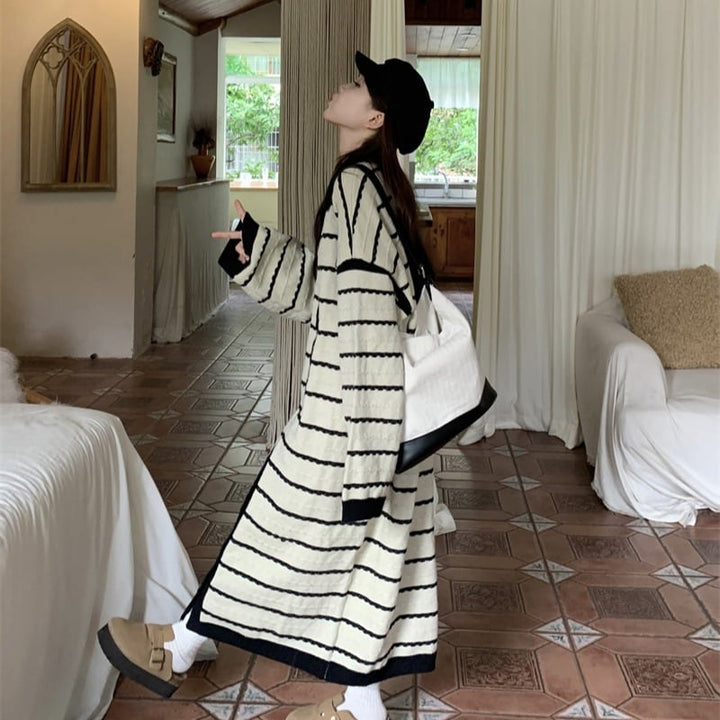 【dress】ボーダー柄ニットワンピース　M28643