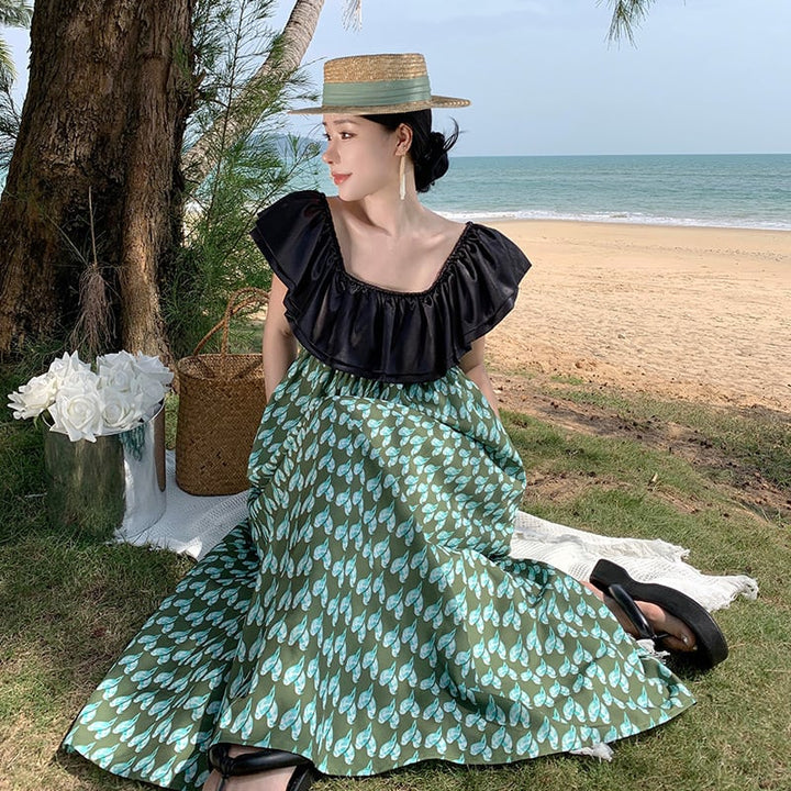 【dress】フリル切り替えワンピース　M25295