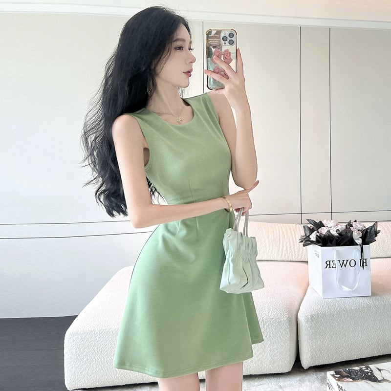 【dress】女子力アップエレガントノースリーブワンピース　M17171
