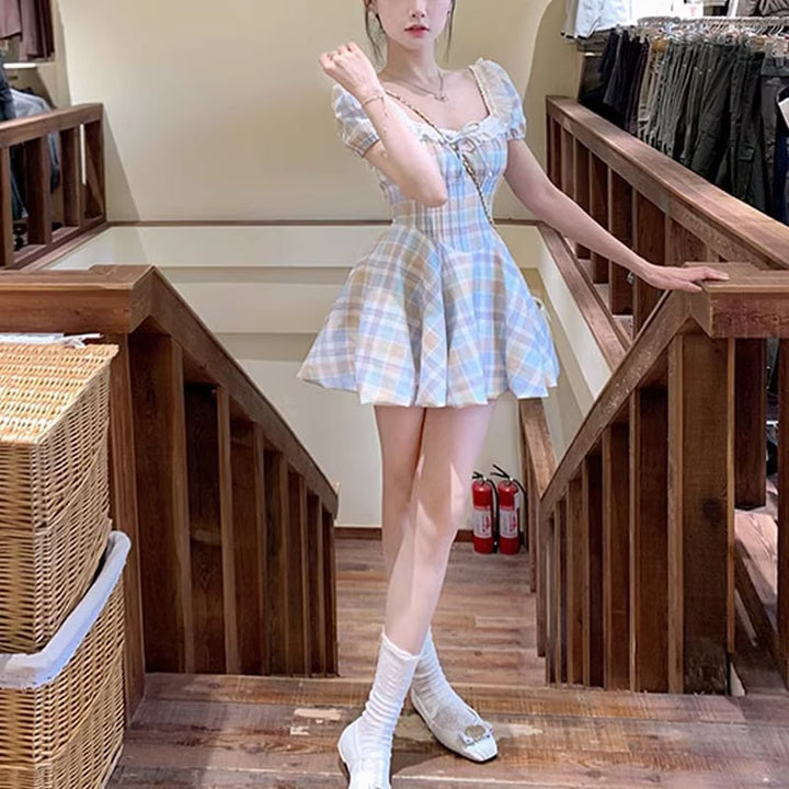 【dress】チェック柄ワンピース　M24323