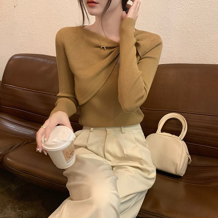 【tops】カットワークニットトップス　M25410
