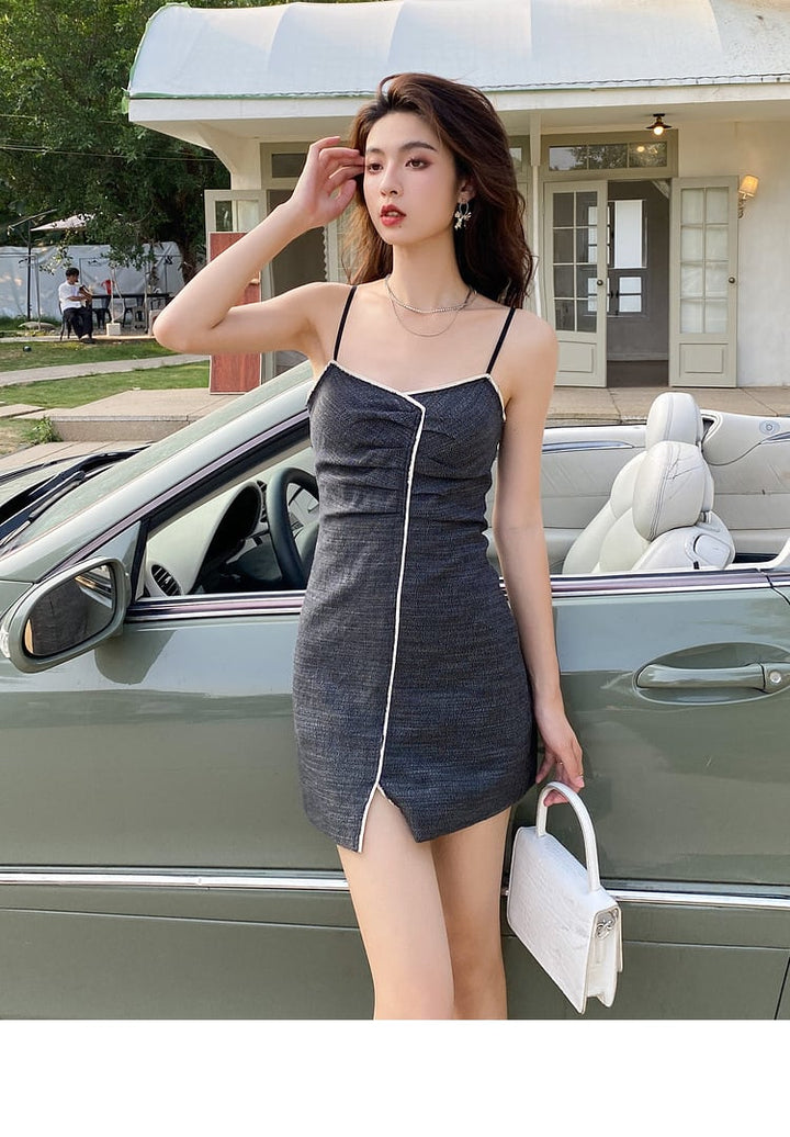 【dress】人気を独占中 セクシーキャミワンピース着瘦せ　M16750