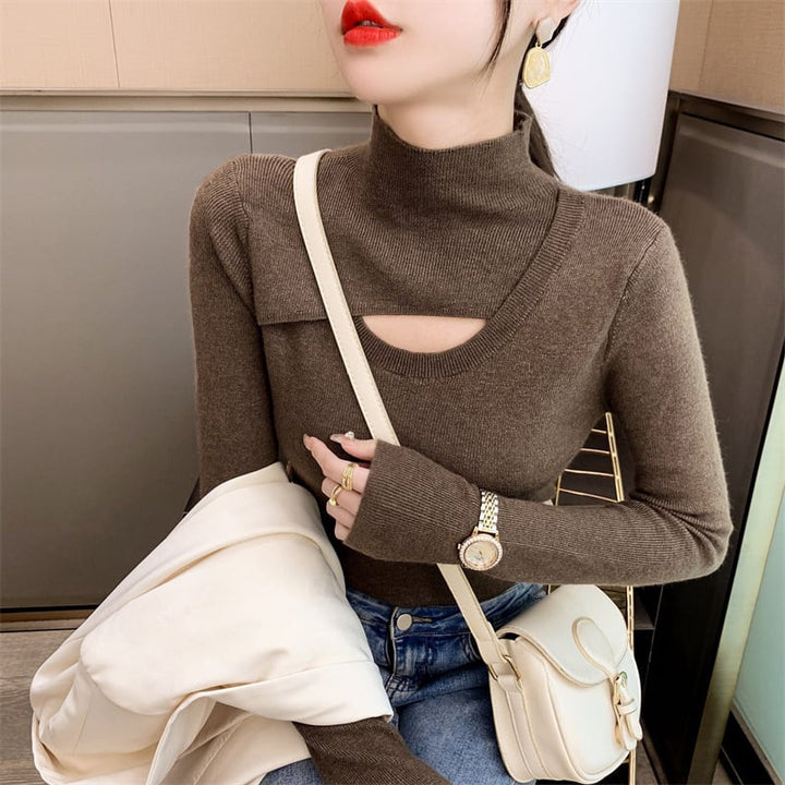 【tops】カットワークニットトップス　M18236