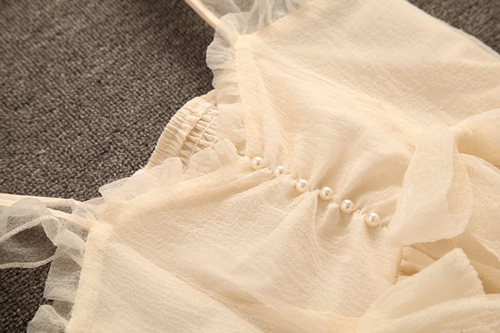 【dress】優しい雰囲気スウィートキャミワンピース着瘦せ　M17211