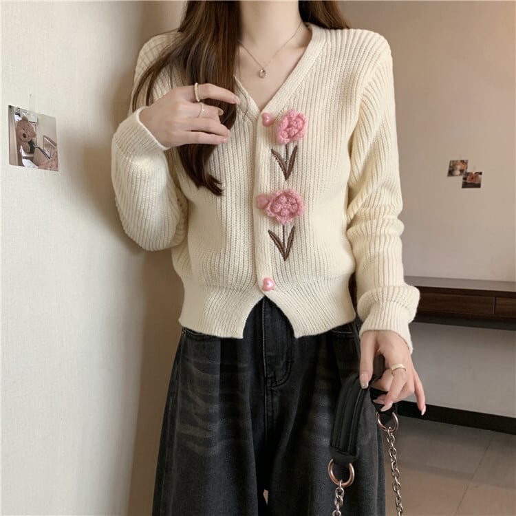 【outer】Vネックニットカーデ　M18128