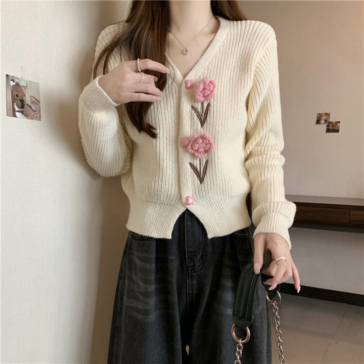 【outer】Vネックニットカーデ　M18128