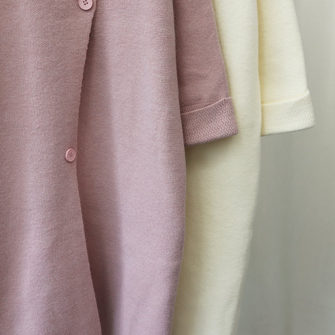 【outer】ロング丈ボタンデザインニットカーデ　M18191