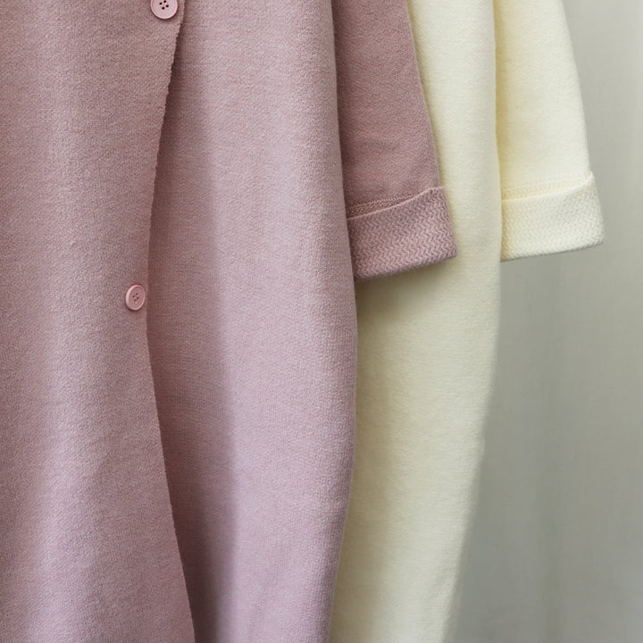 【outer】ロング丈ボタンデザインニットカーデ　M18191