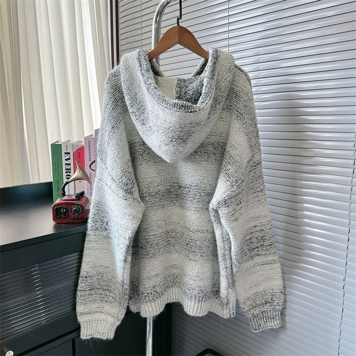 【tops】フード付きニットセーター　M26391