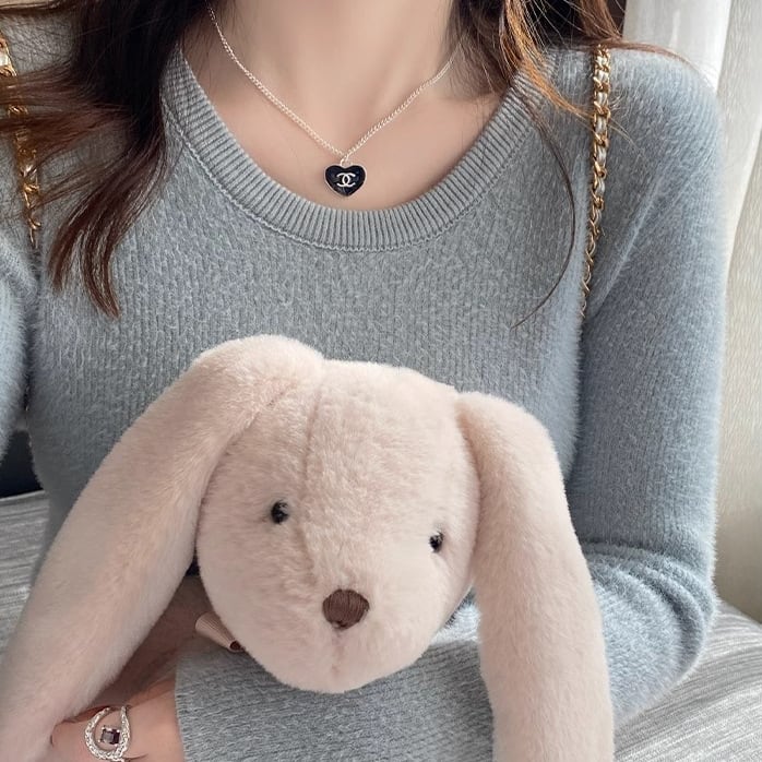 【tops】無地ニットトップス　M26692