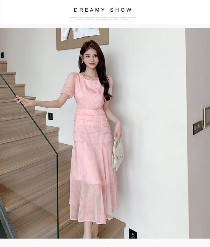 【dress】輝いて超人気 ! エレガント花柄ワンピース　M17441