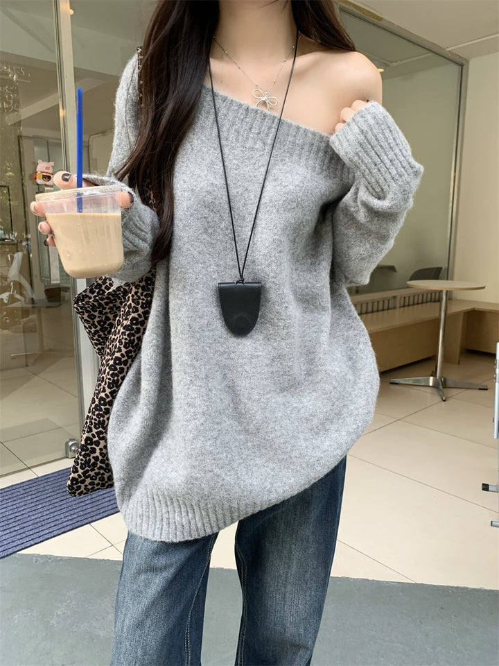 【tops】オフショルダーニットセーター　M26982