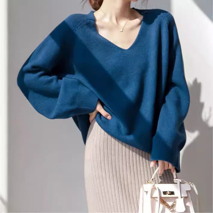 【tops】Vネックニットセーター　M26776