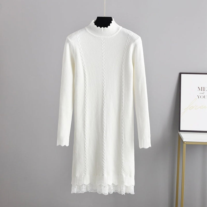【dress】レース切り替えニットワンピース　M28471