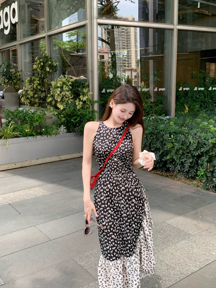 【dress】切り替え花柄ワンピース　M24343