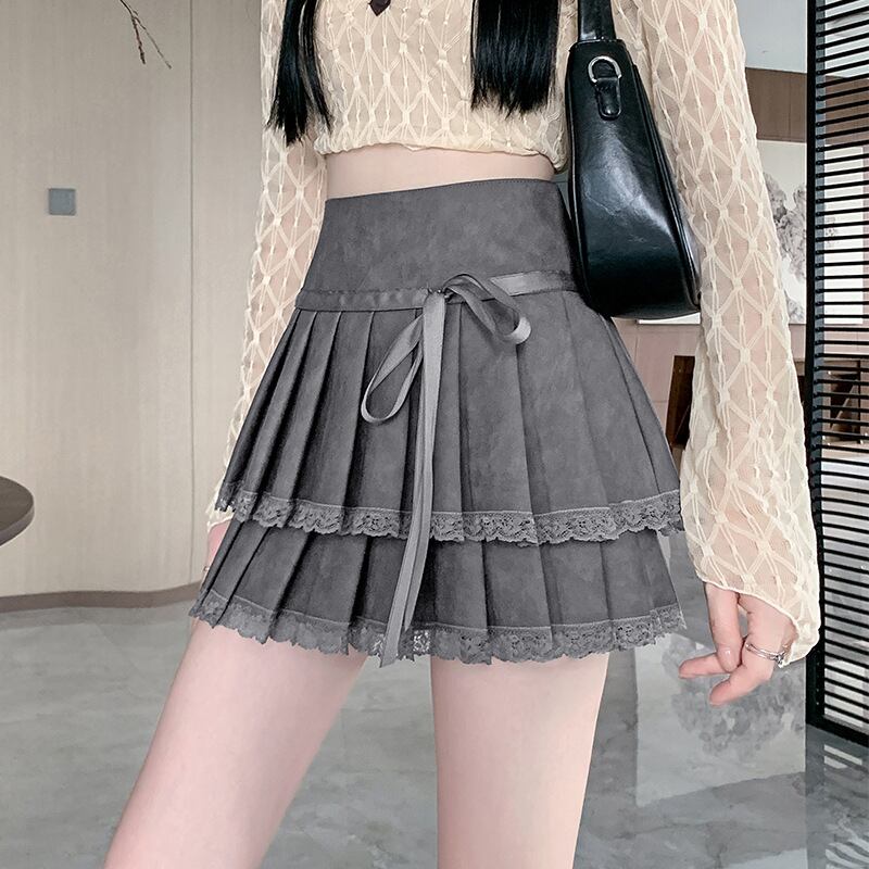 【bottoms】プリーツPUスカート　M27144
