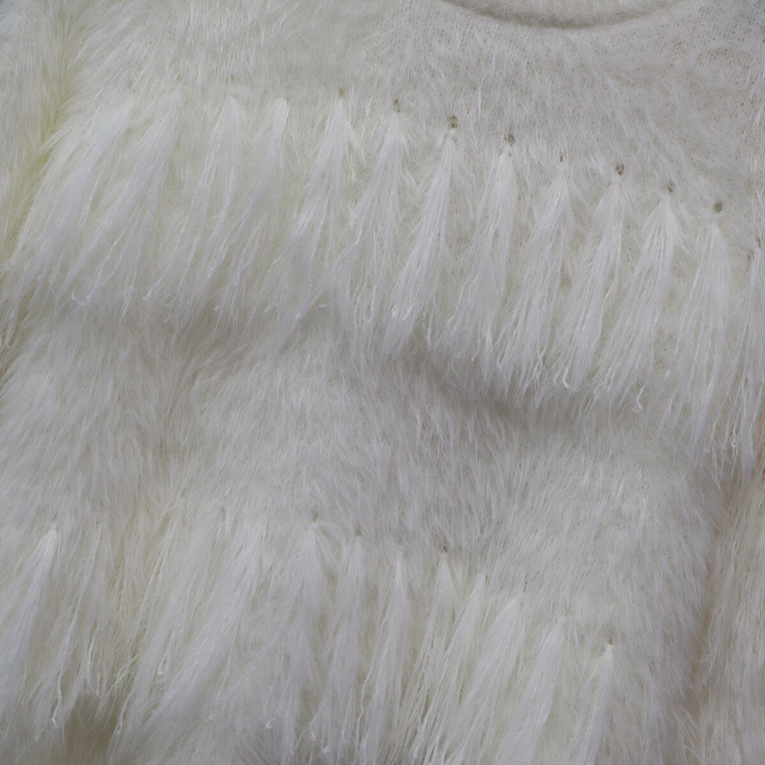 【tops】フリンジシャギーニットセーター　M18421