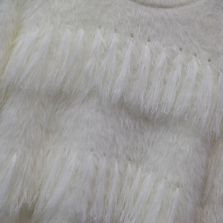 【tops】フリンジシャギーニットセーター　M18421