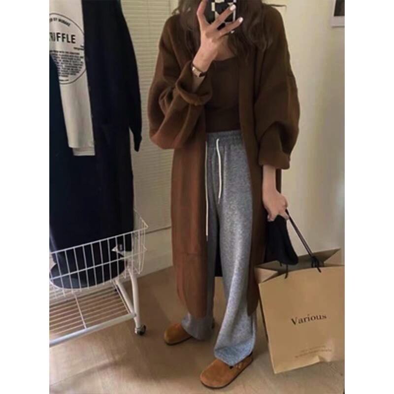 【outer】ロング丈無地ニットカーデ　M18059