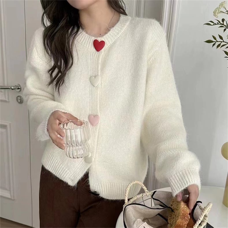 【outer】ボタンデザインニットカーデ　M26740