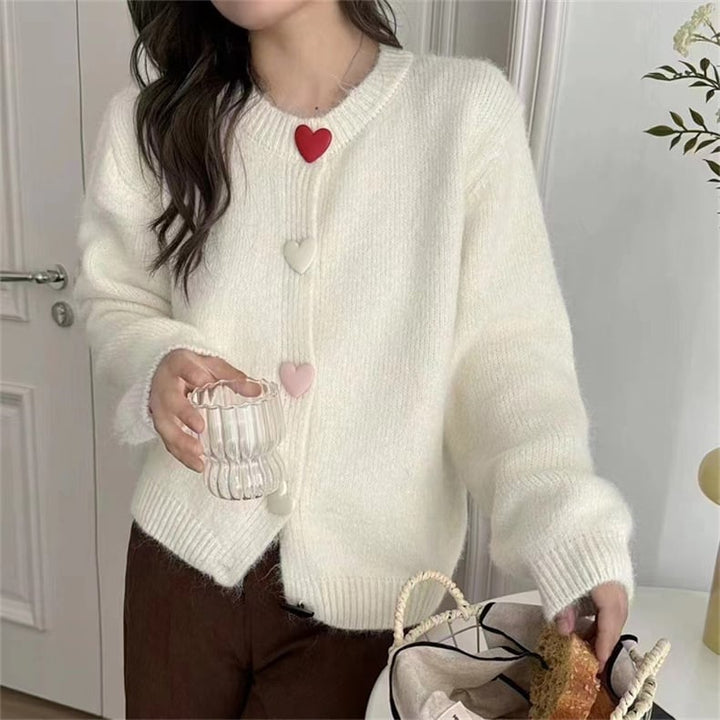 【outer】ボタンデザインニットカーデ　M26740