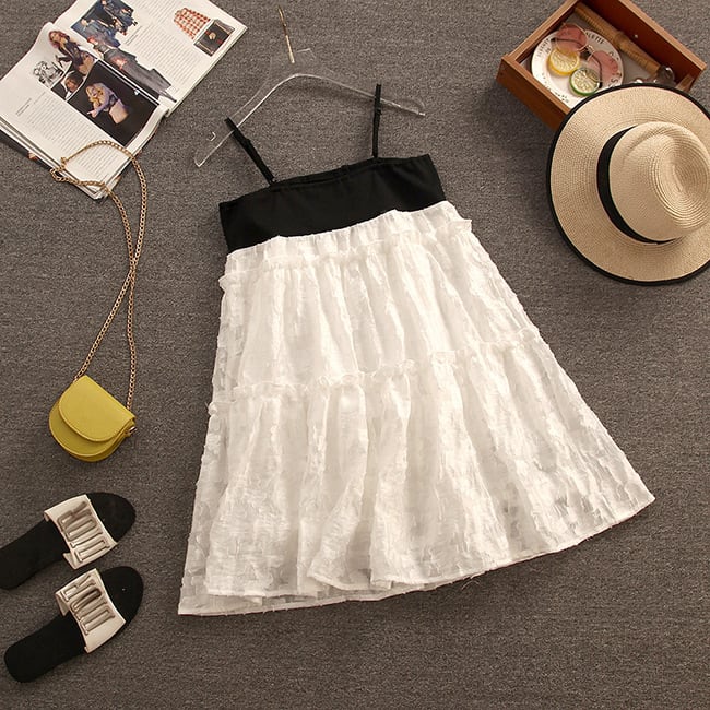 【dress】大人らしい スウィート切り替えキャミワンピース　M17194