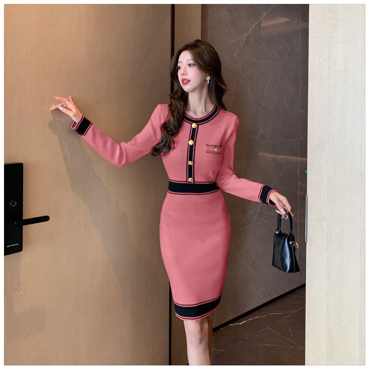 【dress】輝いて超人気 ! エレガントニットワンピース　M17511