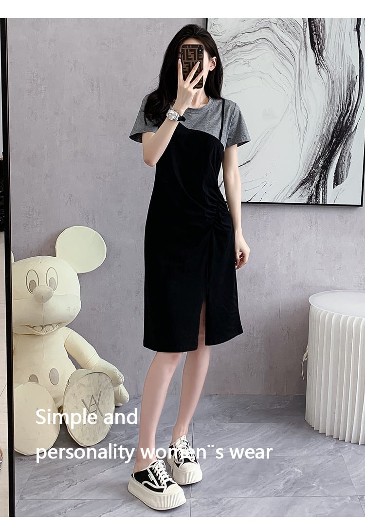 【dress】目立つ！カジュアルTシャツワンピースゆったり　M17225