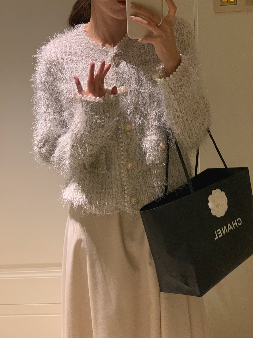 【outer】パールニットカーデ　M26667