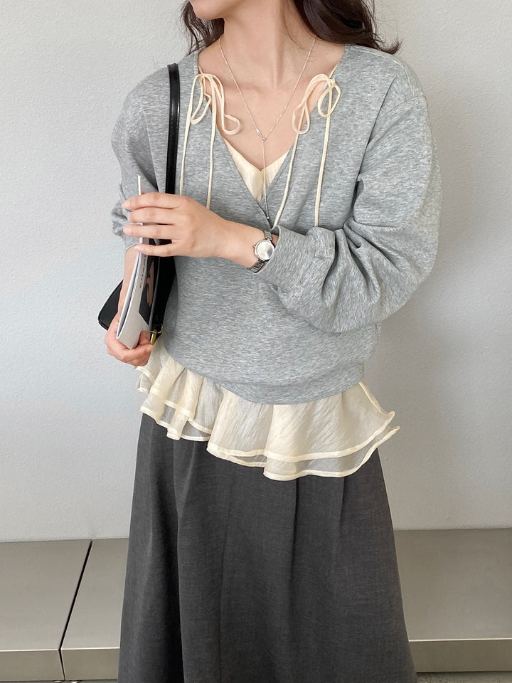 【tops】フェイクレイヤードトップス Q8246