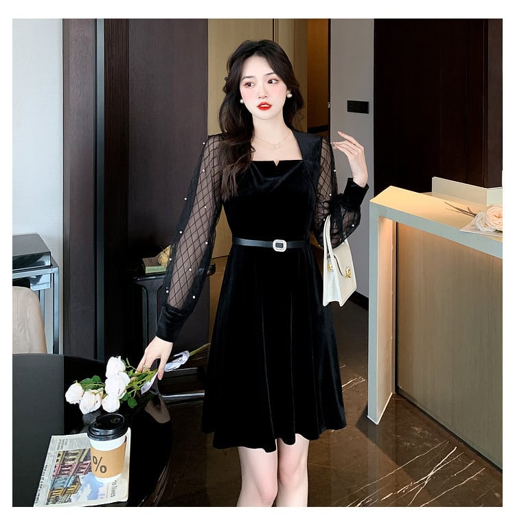 【dress】女子力アップエレガント切り替えデートワンピース　M17605
