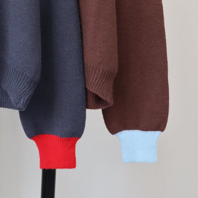 【outer】配色ニットカーデ　M26941