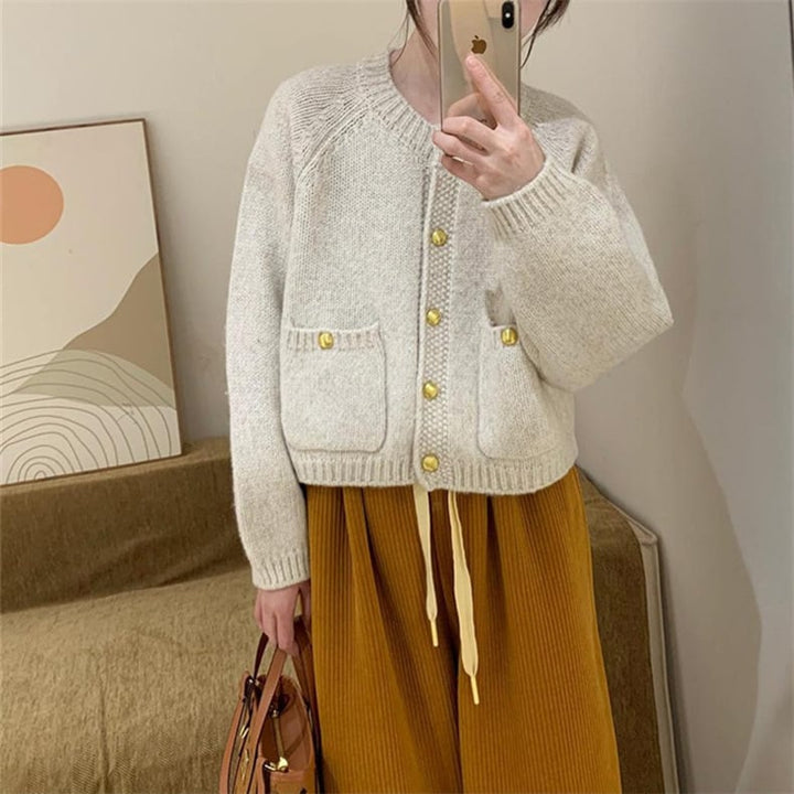 【outer】クルーネックニットカーデ　M26554