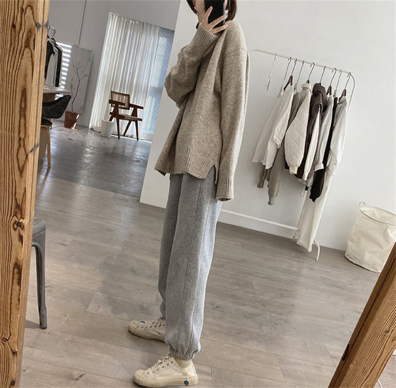 【tops】無地ニットセーター　M26775