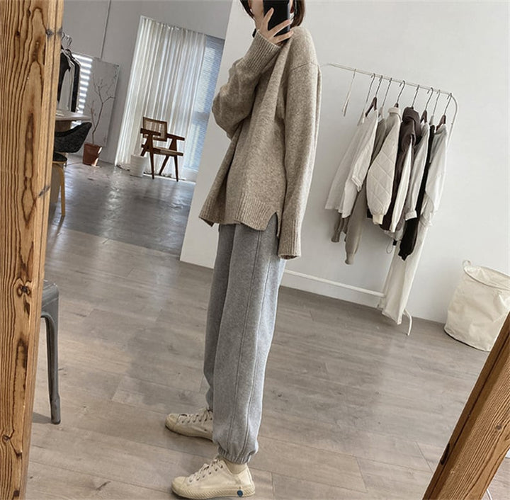 【tops】無地ニットセーター　M26775