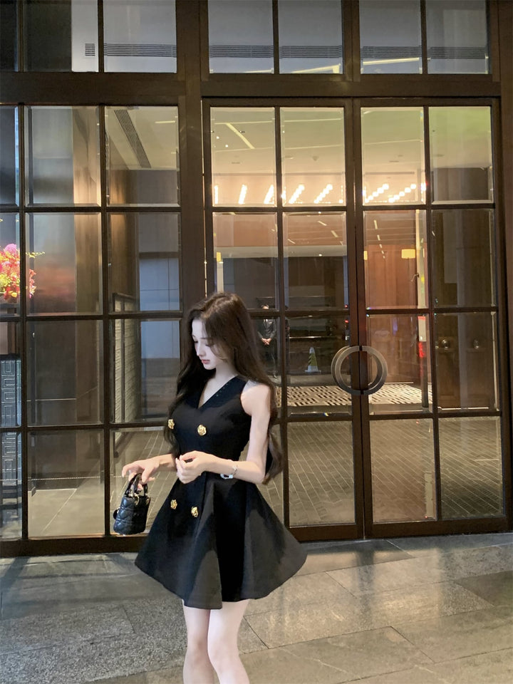 【dress】Vネックノースリーブワンピース　M29828