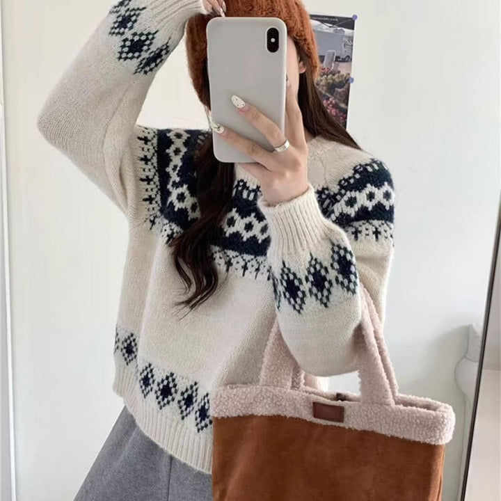 【tops】クルーネックニットセーター　M27382