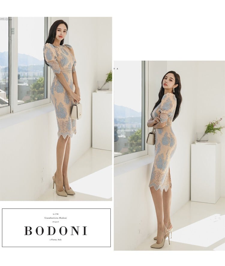 【dress】知的で品の良い♡エレガントレースワンピース　M17156