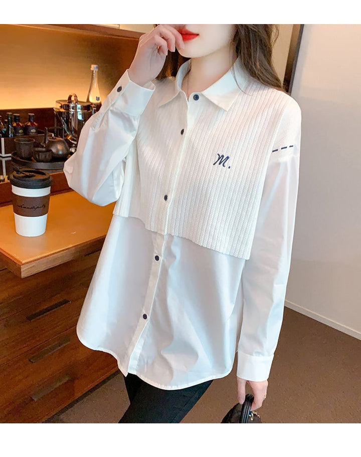 【tops】人気上昇中ファッション切り替えシャツ　M17337