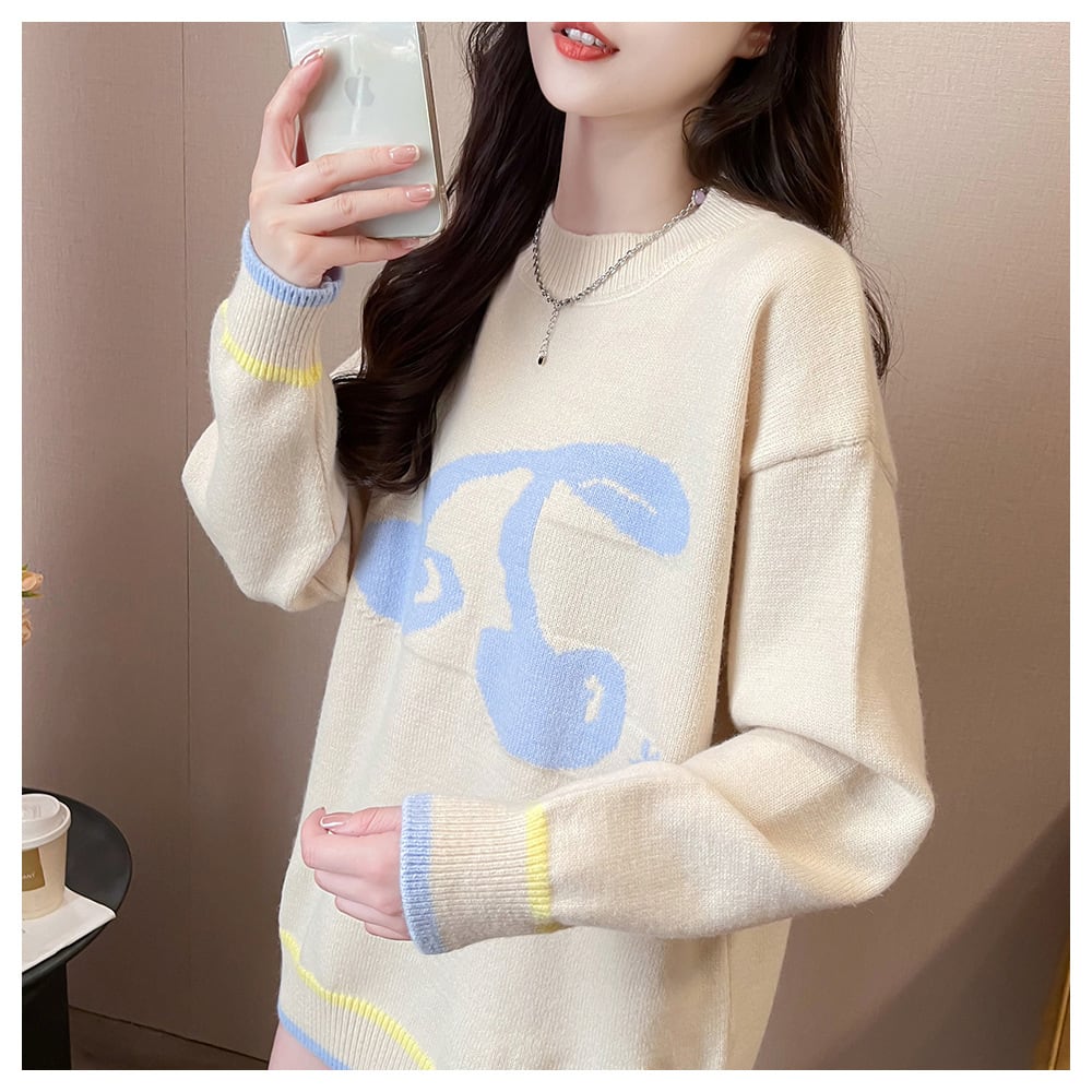 【tops】ジャカードニットセーター　M26602