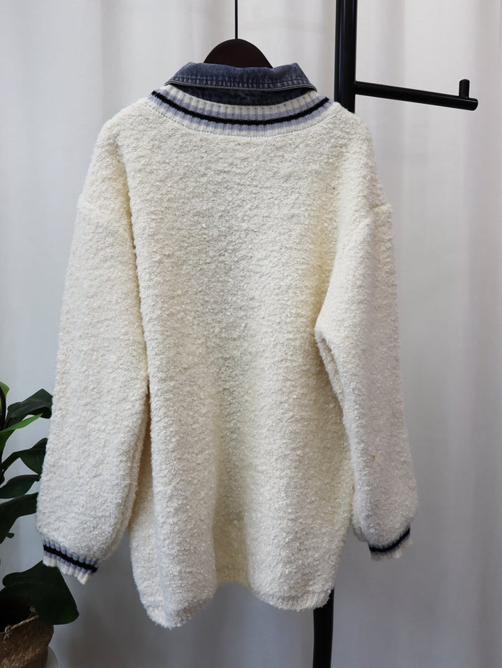 【outer】デニムドッキングニットカーデ　M18067