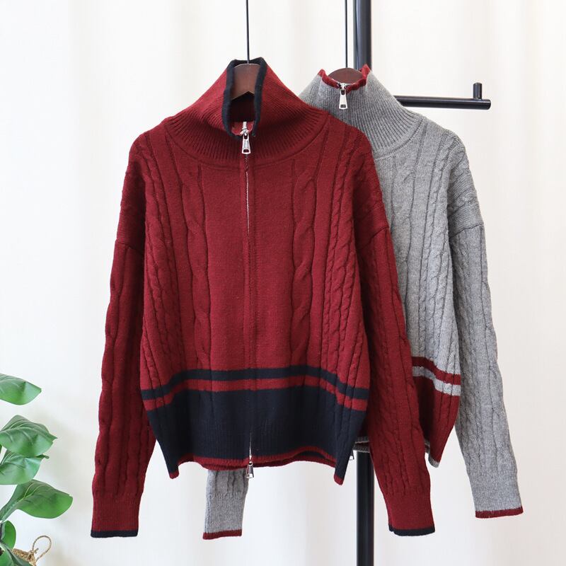 【outer】ファスナーニットカーデ　M27814