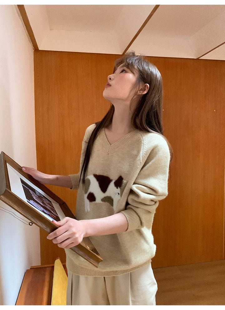 【tops】ジャカードニットセーター　M26785
