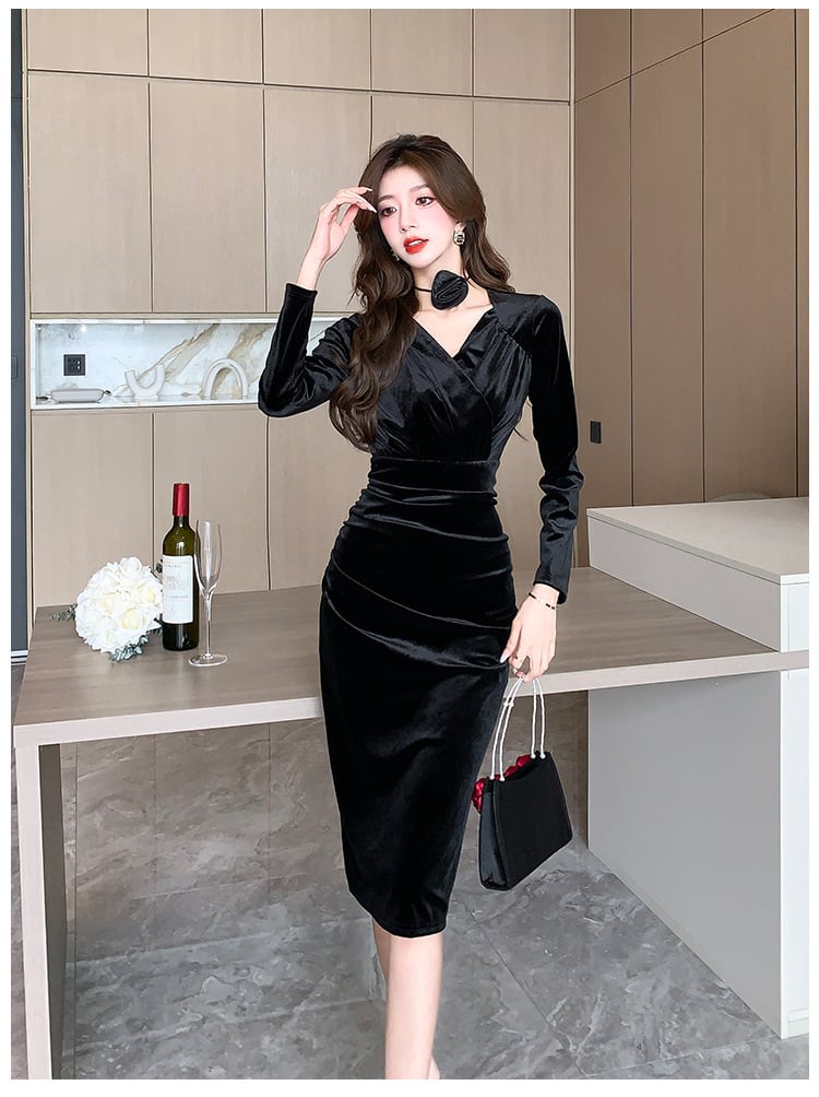 【dress】ベルベットデートワンピース　M18271