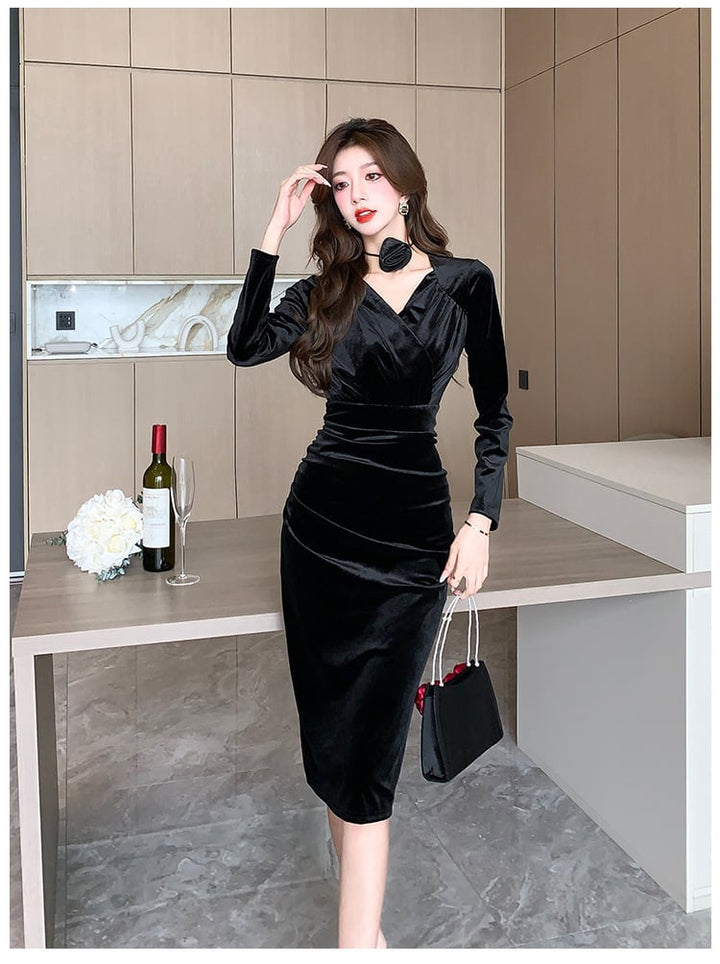 【dress】ベルベットデートワンピース　M18271