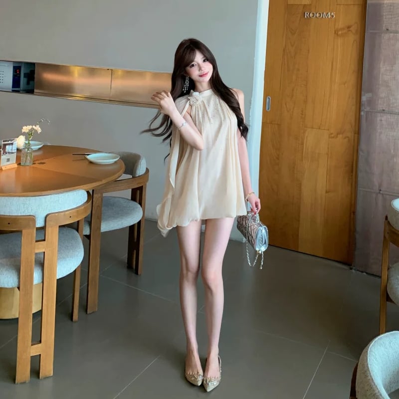 【dress】ケープデザインミニワンピース Q8522